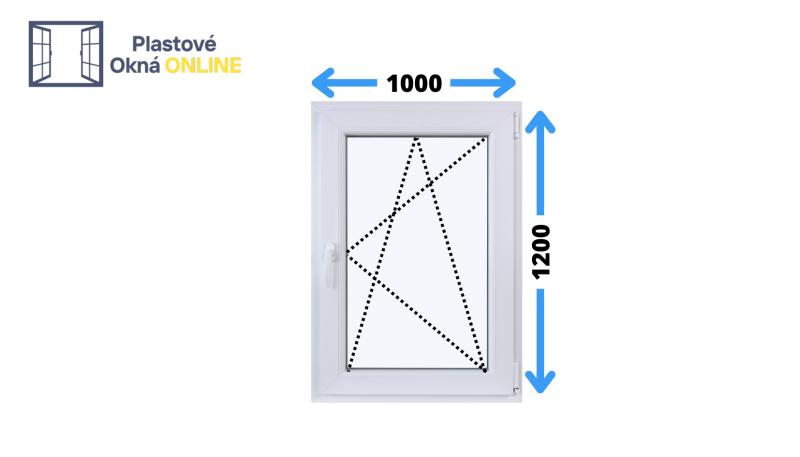 Plastové okno otváravo sklopné 1000 x 1200 pravé