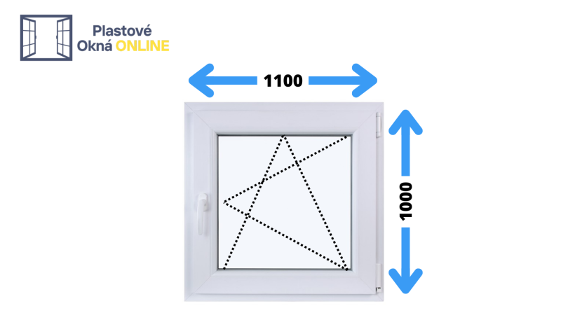 Plastové okno otváravo sklopné 1100 x 1000 pravé