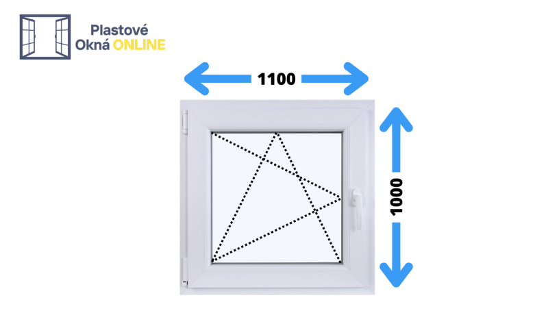 Plastové okno otváravo sklopné 1100 x 1000 ľavé