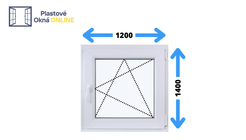 Plastové okno otváravo sklopné 1200 x 1400 pravé