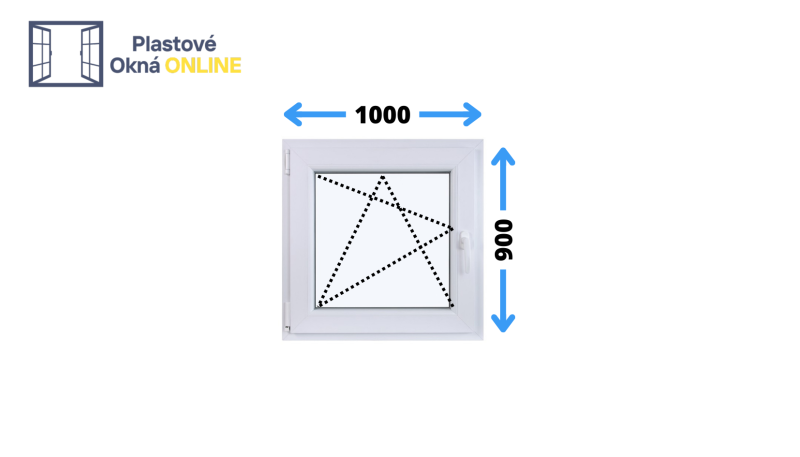 Plastové okno otváravo sklopné 1000 x 900 ľavé