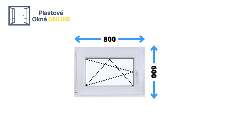 Plastové okno otváravo sklopné 800 x 600 ľavé