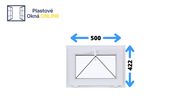 Plastové okno sklopné 500 x 422